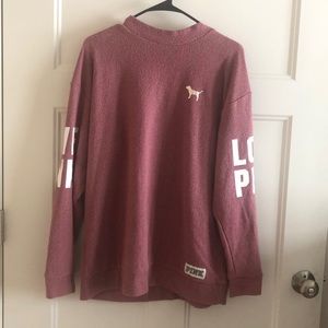 PINK - Pink Crew neck Sweatshirt